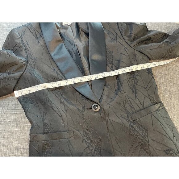 MIX by Tahari ASL Black Textured Shiny Single Button Blazer Sz 10 - Picture 9 of 12